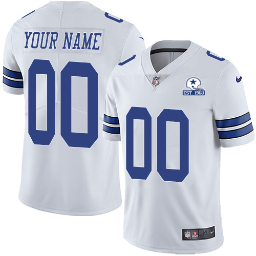 Men's Dallas Cowboys ACTIVE PLAYER Custom White With Est 1960 Patch Limited Stitched NFL Jersey